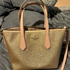 Rose gold sparkle Kate Spade purse and matching wallet